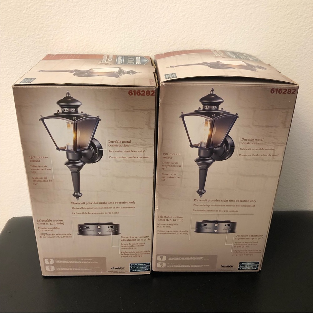 Secure Home 1-Light 16.5-in Matte Black Motion Sensor Outdoor Wall Light 2 Pack - Picture 6 of 7